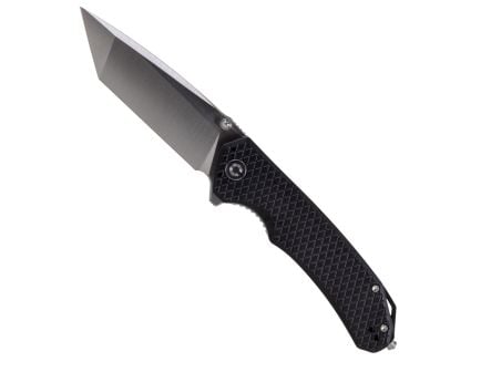 Kronos Brazen Tactical Satin Tanto Folding Knife, Black - PSA-638-1