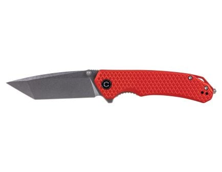 Kronos Brazen Tactical Stonewashed Tanto Folding Knife, Red - PSA-638-4