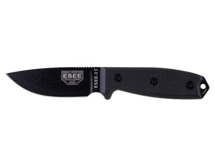 ESEE Esee-3 Mil, Fixed Blade Knife w/ Sheath - ESEE-3MIL-P-BLK