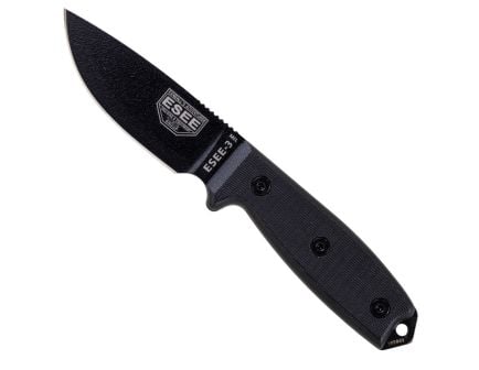 ESEE Esee-3 Mil, Fixed Blade Knife w/ Sheath - ESEE-3MIL-P-BLK