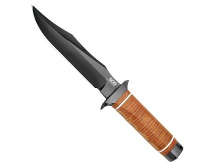 SOG Knives Super SOG Bowie, Fixed Blade Knife, Clip Point, Brown - SOGSB1T-L