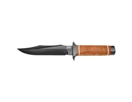SOG Knives Super SOG Bowie, Fixed Blade Knife, Clip Point, Brown - SOGSB1T-L