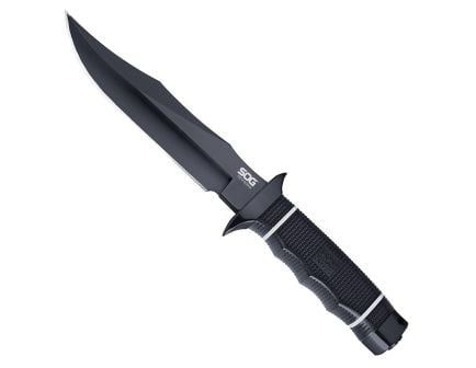 SOG Knives Tech Bowie, Fixed Blade Knife, Clip Point, Black - SOGS10B-K