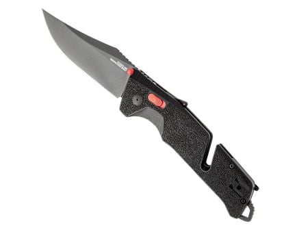 SOG Knives Trident AT Folding Knife Clip Point, Black/Red - SOG11-12-01-41