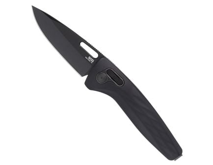 SOG Knives One-Zero XR Folding Knife Clip Point, Black - SOG12-73-03-57