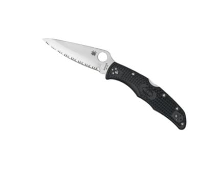 Spyderco Endura 4 Lightweight Folding Knife Serrated Spyderedge Clip Point, Black - C10SBK