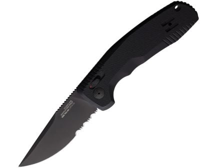SOG Knives SOG-TAC AU Partially Serrated Straight Folding Knife, Black - SOG15-38-02-57