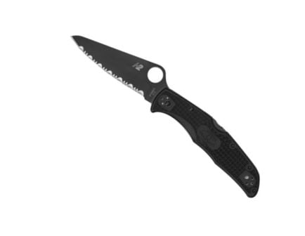 Spyderco Pacific Salt Black Textured Handle for Rugged Waters - C91PBBK2