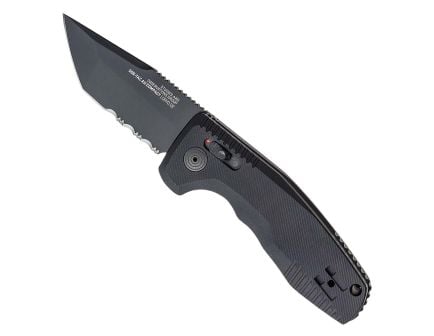 SOG Knives SOG-TAC AU Serrated Folding Knife Tanto, Black - SOG15-38-10-57