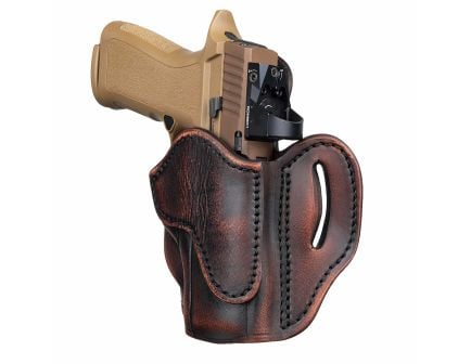 1791 Gunleather BH24S Optic Ready 4" OWB Right Hand Leather Holser, Vintage Brown - ORBH24SVTGR 