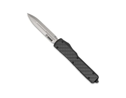 Krate Tactical "Parallax" OTF Knife, Black - KRT-OTF-CF-DGR-BLK-X