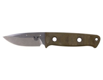 Benchmade Mini Bushcrafter Fixed Blade Drop Point Knife, OD Green - 165-1