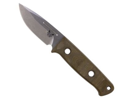 Benchmade Mini Bushcrafter Fixed Blade Drop Point Knife, OD Green - 165-1