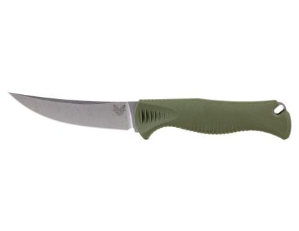 Benchmade Meatcrafter 4" Trailing Point Fixed Blade Knife, Stonewash - 15505