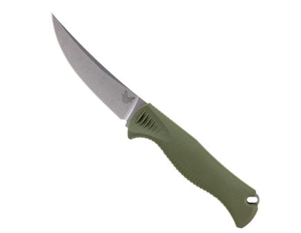 Benchmade Meatcrafter 4" Trailing Point Fixed Blade Knife, Stonewash - 15505