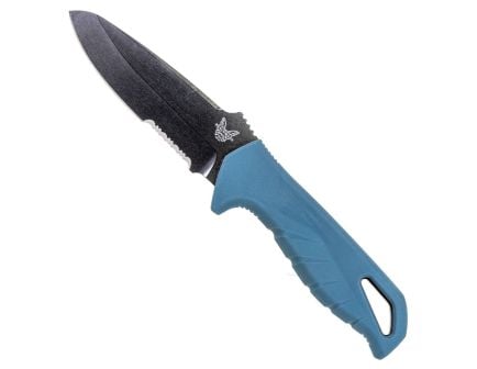 Benchmade Undercurrent Fixed Blade Sheepsfoot Knife, Depth Blue Santoprene - 18040S