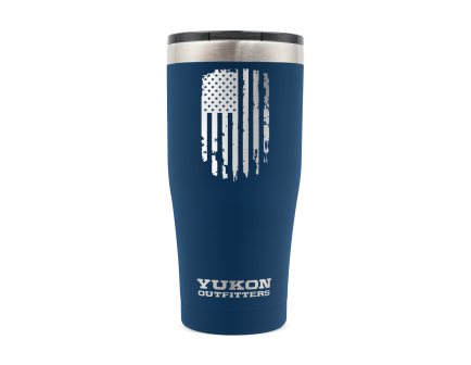 Yukon Outfitters 20 oz Freedom Tumbler, Navy w/ Vertical US Flag  - MGYT20NBVUS