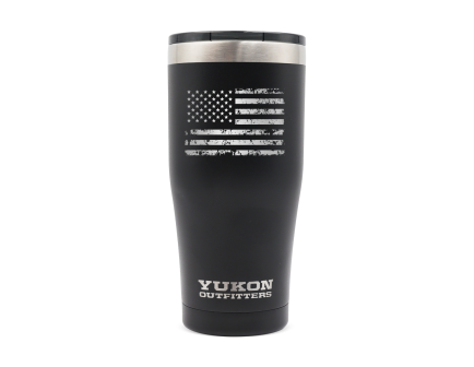 Yukon Outfitters 20 oz Freedom Tumbler, Black w/ Distressed USA Flag - YO20BLACKUSA