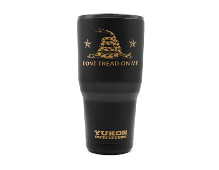 Yukon Outfitters 30 oz Freedom Tumbler - Gold w/ Don't Tread On Me - YO30GOLDSNAKE