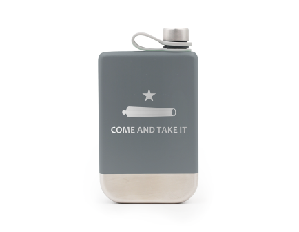 Yukon Outfitters 9oz Highline Flask, Charcoal w/ Come and Take It - YF09CHARCTI