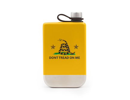 Yukon Outfitters 9oz Highline Flask, Gold w/ Don't Tread On Me - YF09DTMG
