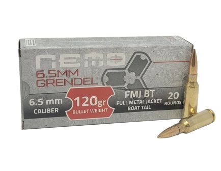 Nemo 6.5 Grendel FMJ-BT 120gr Ammo, 20rd - NEM65GREN