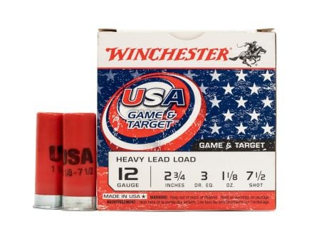 Winchester USA 12 Gauge 2-3/4" #7.5 1200 FPS 1-1/8oz Shotshells, 25rds - USAM127T