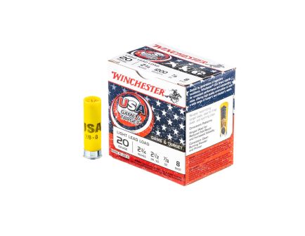 Winchester USA Game & Target 20 Gauge #8 Shot Ammo, 25rds - USA208T