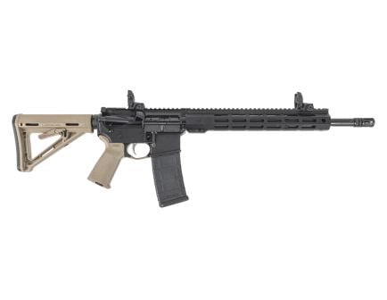 PSA 16" Mid-Length 5.56 NATO 1/7 Nitride 13" Lightweight Hex M-Lok MOE EPT Rifle w/MBUS Sight Set, FDE