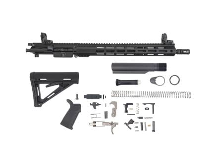 PSA 16" 5.56 NATO 1/7 Mid-Length Nitride 15" Lightweight Hex M-Lok MOE EPT Rifle Kit W/MBUS Sight Set