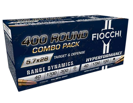 Fiocchi 5.7x28mm Combo Pack, 400rds - 57COMPT
