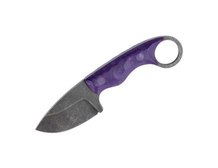The Wizard Forge Purple Green Gremlin Fixed Blade Knife w/ Purple Tiger Stripe Kydex Sheath - GREPUR014