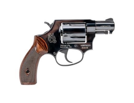 Heritage Roscoe .38 Special +P 2" 5rd Revolver, Black w/ Wood Grip - HR38B2W