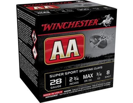 Winchester AA Sporting Clay 28 Gauge 2.75" #8 25rds
