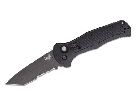 Benchmade Claymore Folding Tanto Knife Serrated, Black - 9071SBK
