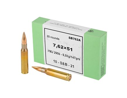 Sellier & Bellot 7.62x51 147gr FMJ 20rds 