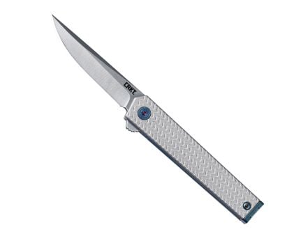 CRKT CEO Microflipper Folding Drop Point Knife, Silver - 7081