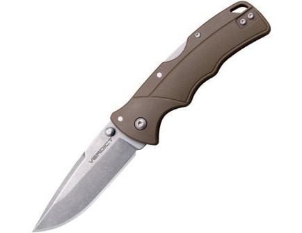 Cold Steel Verdict 3" Spear Point Folding Knife, Flat Dark Earth, Silver - CSFLC3SPSSFDE