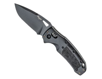 Hogue K320, Folding Knife, Black, Drop Point Blade, 3.5", Nitron