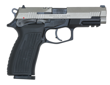 Bersa TPR9 9mm Pistol, 4.3" Barrel, Fixed Sights, Black, Silver - TPR9DT