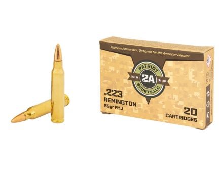 Patriot Sports LLC .223 Remington 55gr. FMJ Ammo, 20rds - P223055F
