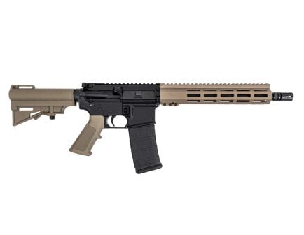 PSA 11.5" Carbine 5.56 1/7 Nitride 10.5" Lightweight Hex MLOK Classic Stealth HAR-15 Pistol, FDE