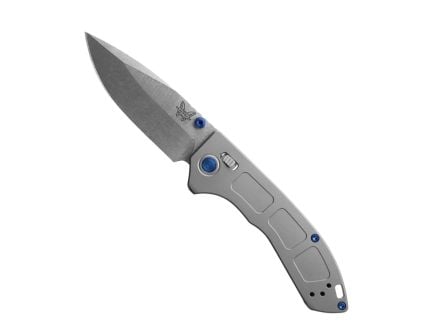 Benchmade Mini Narrows Folding Drop Point Knife, Titanium Gray - 743
