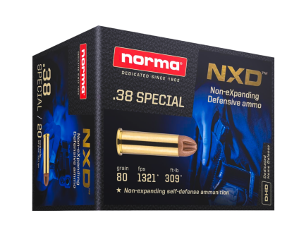 Norma NXD .38 Special 80 gr Injection Molded Copper Ammo, 20rds - 611240020