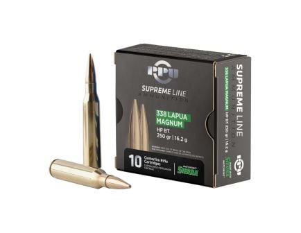 PPU USA Supreme Line .338 Lapua Magnum 250 gr BTHP 10rds Rifle Ammo - PPMK338