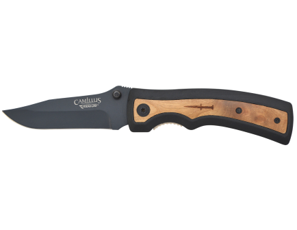 Camillus Slick Clip Point Folding Knife, Black/Brown