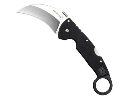 Cold Steel Tiger Claw Karambit Knife Hawkbill Black Plain Edge - Durable, Lightweight and Reliable Handle - CS-22C
