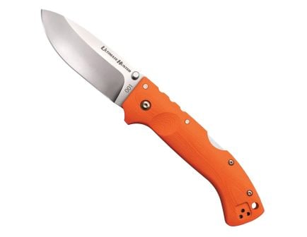 Cold Steel Ultimate Hunter Folding Knife Drop Point Orange - Durable, Lightweight and Reliable Handle - CS-30URY