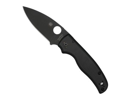 Spyderco Shaman Black Drop Point Folding Knife, Plain Edge - Robust, Precision Cut, High-Performance EDC Tool with Secure Grip - C229GPBK