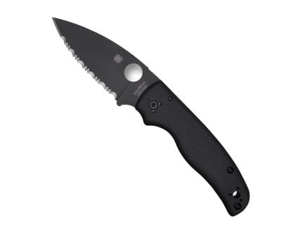 Spyderco Shaman Folding Knife Drop Point Black Plain Edge - Smooth Action, Secure Locking, Perfect for EDC and Tactical Tasks - C229GSBK